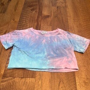 U.S Apparel Girl’s Pink and Blue Tie Dye Tee Size XS